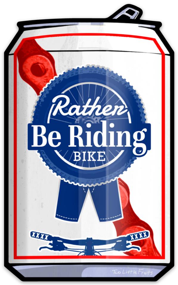 Rather Be Riding Bike Beer Can Sticker - Durable, Waterproof Vinyl, Perfect for Personal Flair - Sticker - Two Little Fruits - Two Little Fruits
