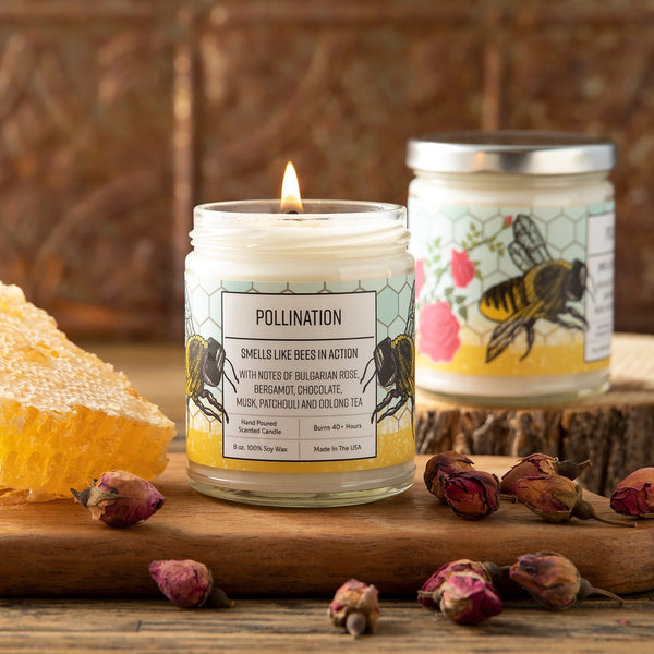 Rose Scented Candle with Bergamot | 100% Soy Wax, 40+ Hour Burn, Hand - Poured in USA - Soy Candles - Two Little Fruits - Two Little Fruits