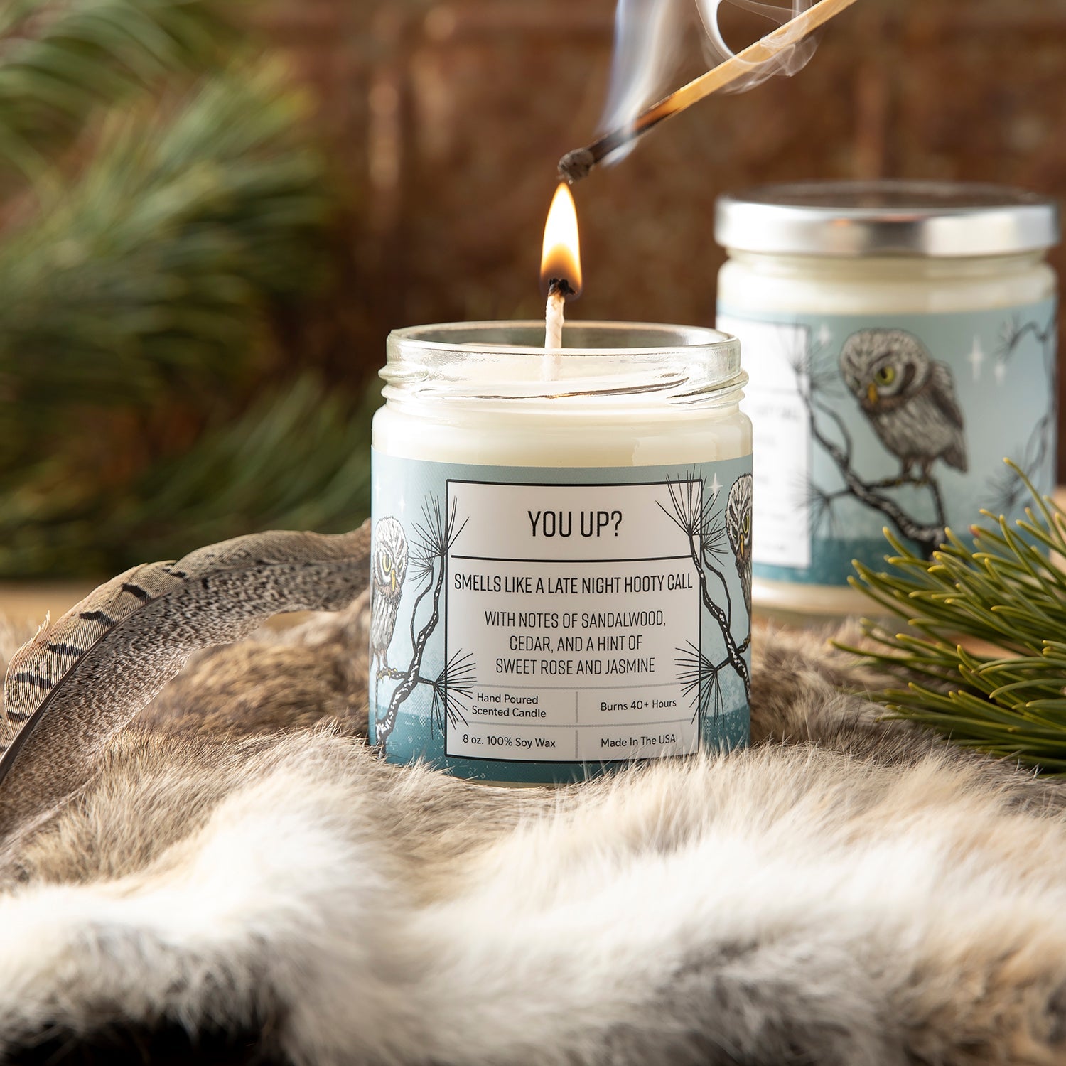 Sandalwood Scented Candle - Soy Candles - Two Little Fruits - Two Little Fruits