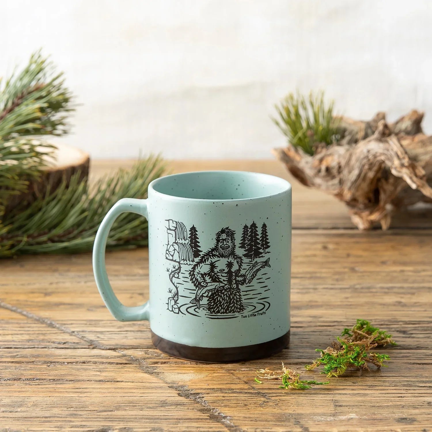 sasquatch illustrated ceramic mug 20 oz by Two Little Fruits