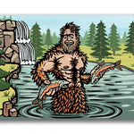 Sasquatch illustrated fridge magnet by Two Little Fruits