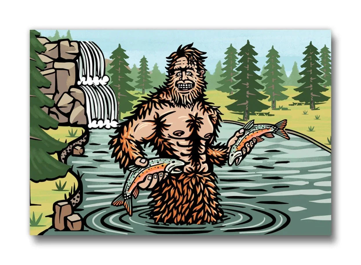 Sasquatch illustrated fridge magnet by Two Little Fruits