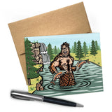 Sasquatch illustrated greeting card by Two Little Fruits