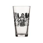 Sasquatch Pint Glass - 16oz Black Beer Glass with Original Fishing Design for Fun Gatherings - Pint Glass - Two Little Fruits - Two Little Fruits