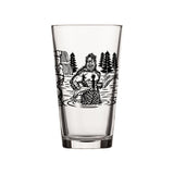 Sasquatch Pint Glass - 16oz Black Beer Glass with Original Fishing Design for Fun Gatherings - Pint Glass - Two Little Fruits - Two Little Fruits