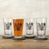 Sasquatch Pint Glass - 16oz Black Beer Glass with Original Fishing Design for Fun Gatherings - Pint Glass - Two Little Fruits - Two Little Fruits