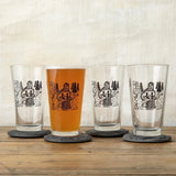 Sasquatch Pint Glass - 16oz Black Beer Glass with Original Fishing Design for Fun Gatherings - Pint Glass - Two Little Fruits - Two Little Fruits
