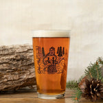 Sasquatch Pint Glass - 16oz Black Beer Glass with Original Fishing Design for Fun Gatherings - Pint Glass - Two Little Fruits - Two Little Fruits