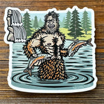 Sasquatch illustrated vinyl sticker by Two Little Fruits