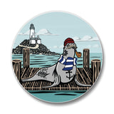 Sea Lion Coasters Set of 4 - Fun Ceramic Coasters with Cork Backing, Protects Furniture - Coasters - Two Little Fruits - Two Little Fruits