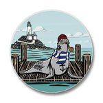 Sea Lion Coasters Set of 4 - Fun Ceramic Coasters with Cork Backing, Protects Furniture - Coasters - Two Little Fruits - Two Little Fruits