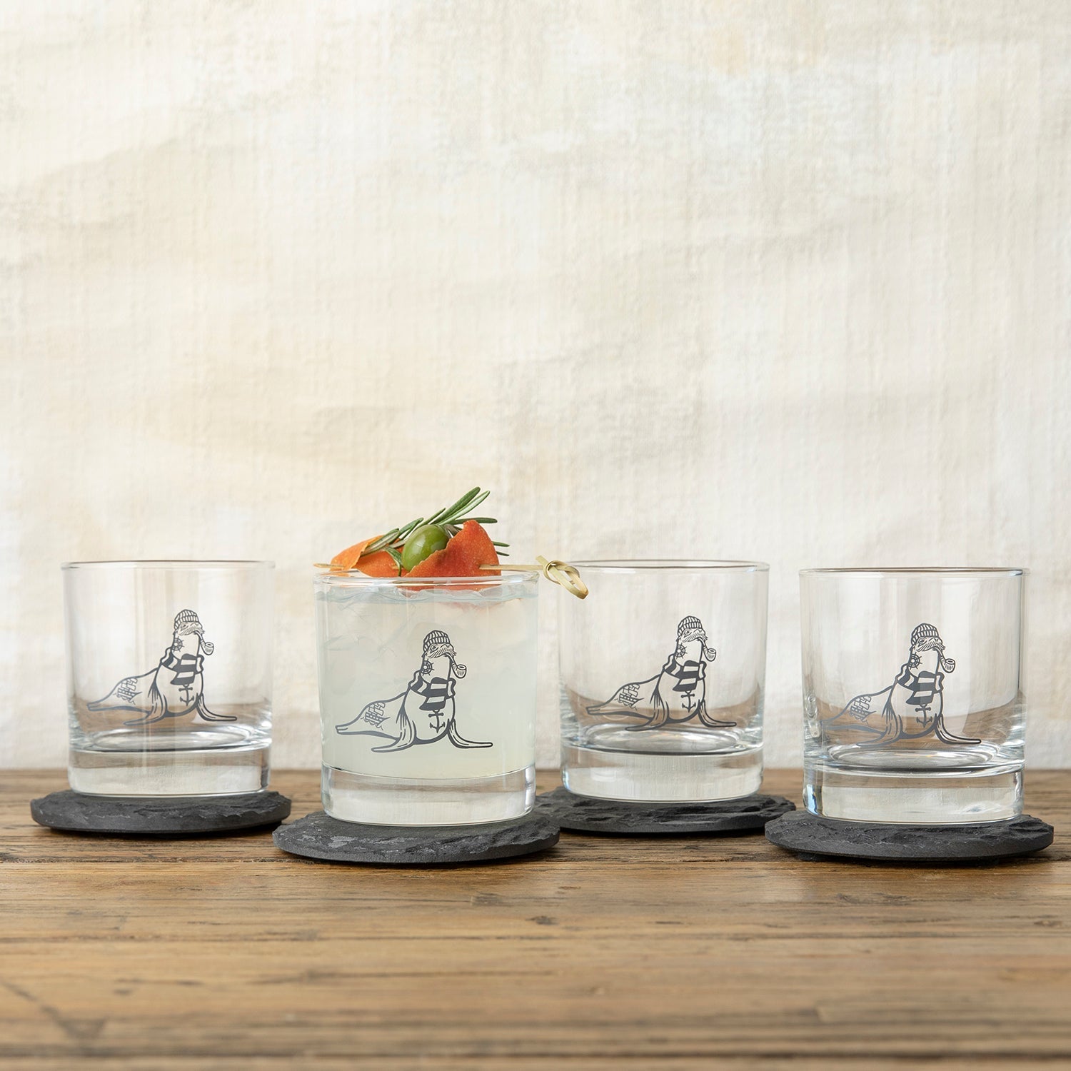 Sea Lion Rocks Glass - Rocks Glass - Two Little Fruits - Two Little Fruits