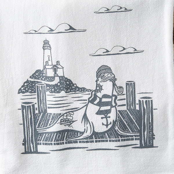 Sea Lion Tea Towel - Tea Towels - Two Little Fruits - Two Little Fruits