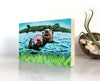 Sea Otter 8x10 Wood Art Block - Art On Wood - Two Little Fruits - Two Little Fruits