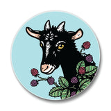Set of 4 Vibrant Goat Ceramic Drink Coasters with Cork Backing - Perfect for Home Decor - Coasters - Two Little Fruits - Two Little Fruits