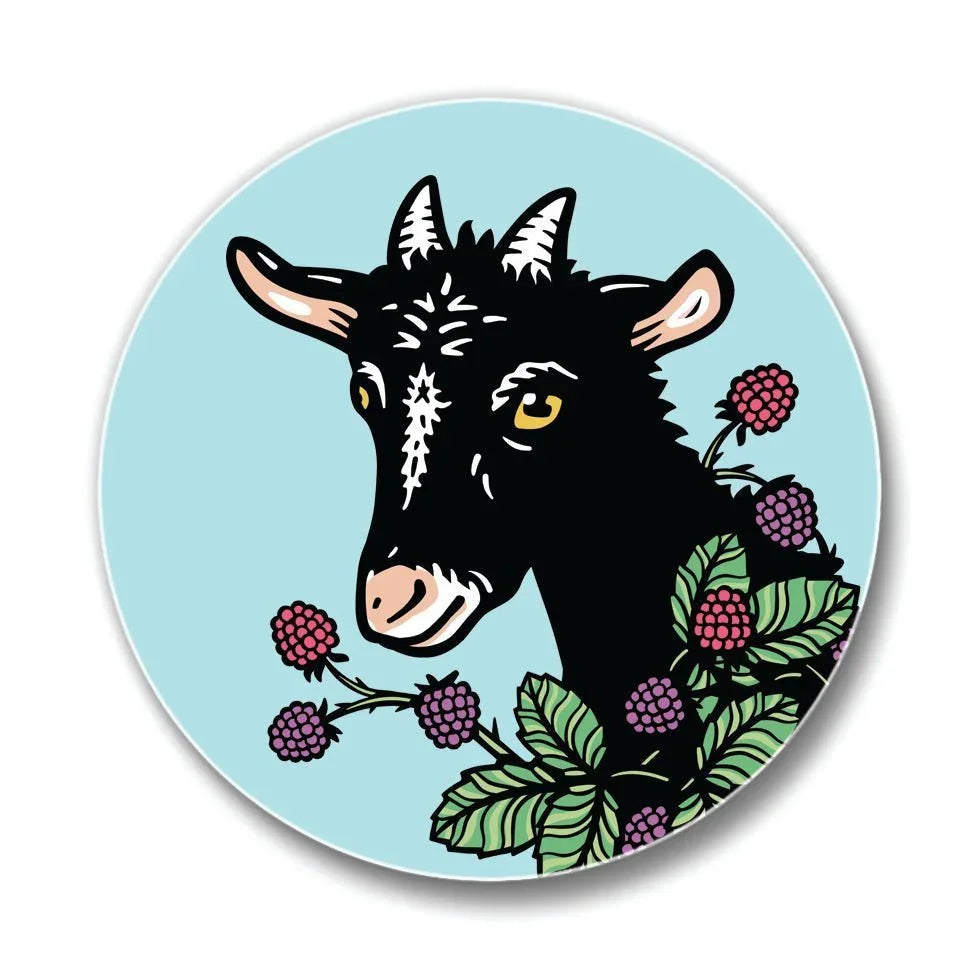 Set of 4 Vibrant Goat Ceramic Drink Coasters with Cork Backing - Perfect for Home Decor - Coasters - Two Little Fruits - Two Little Fruits