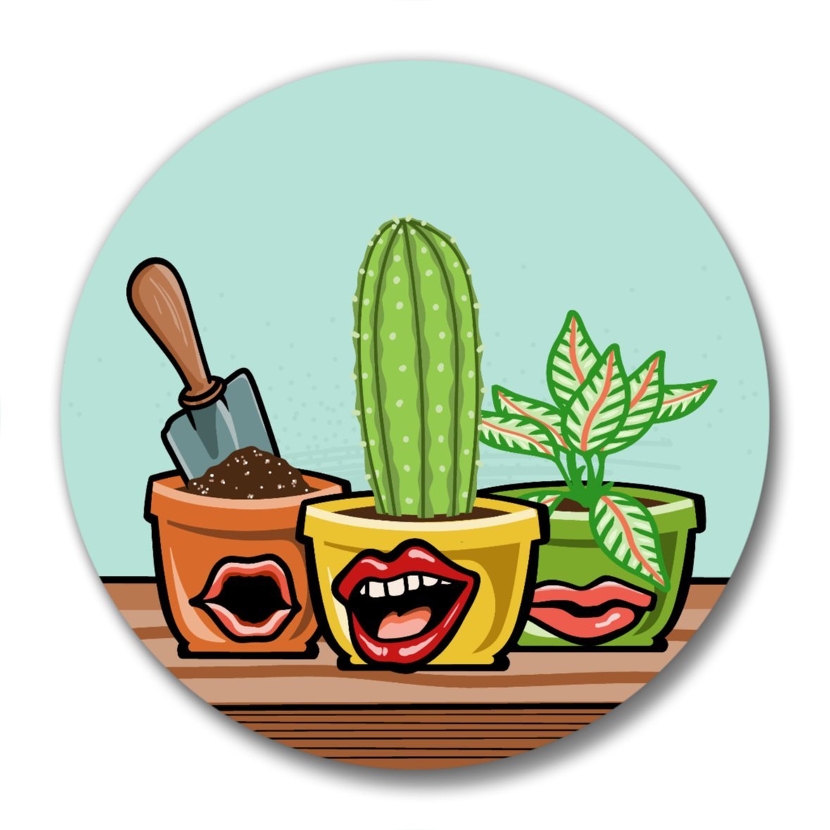 Colorful and playful Sexy Potted Plants Magnetic Bottle Opener featuring potted plants with faces, ideal for adding a fun touch to your potted plants decor.