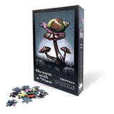 Shroom With A View 750-Piece Mushroom illustrated puzzle by Two Little Fruits
