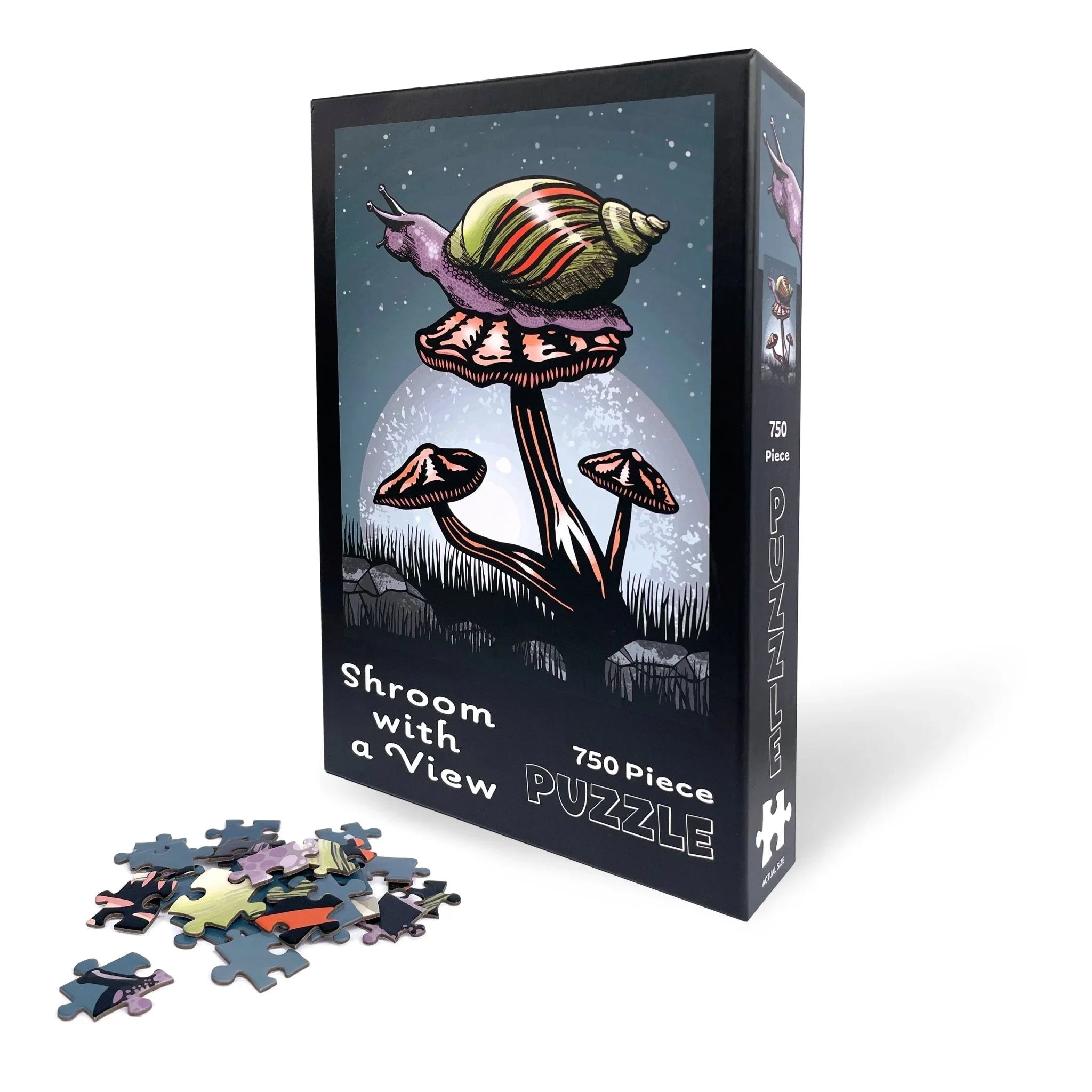 Shroom With A View 750-Piece Mushroom illustrated puzzle by Two Little Fruits