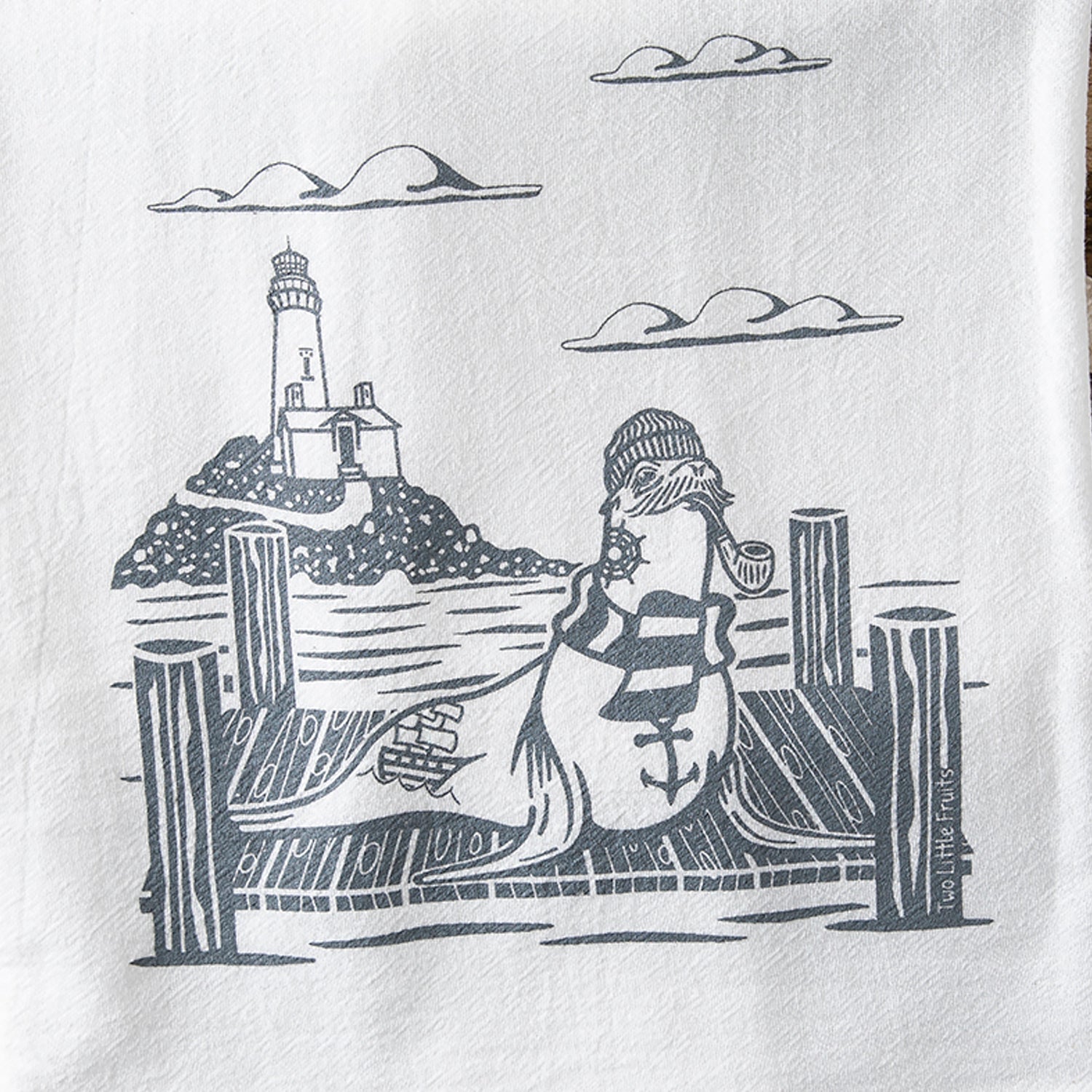 Skipper the Sea Lion and Puffy the Blowfish Tea Towel Set - Two Little Fruits