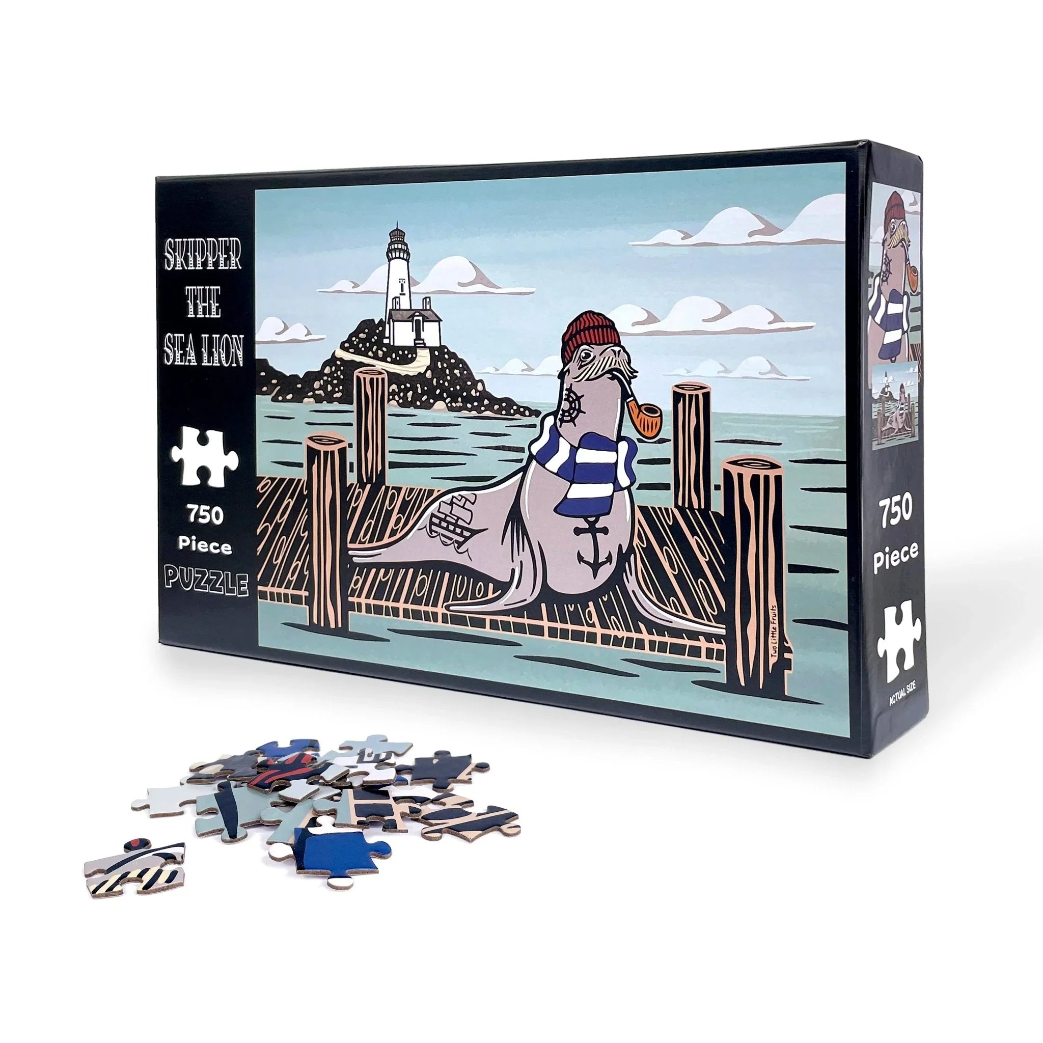 Skipper The Sea Lion illustrated puzzle by Two Little Fruits