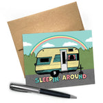 Sleepin' Around Camp Trailer illustrated greeting card by Two Little Fruits
