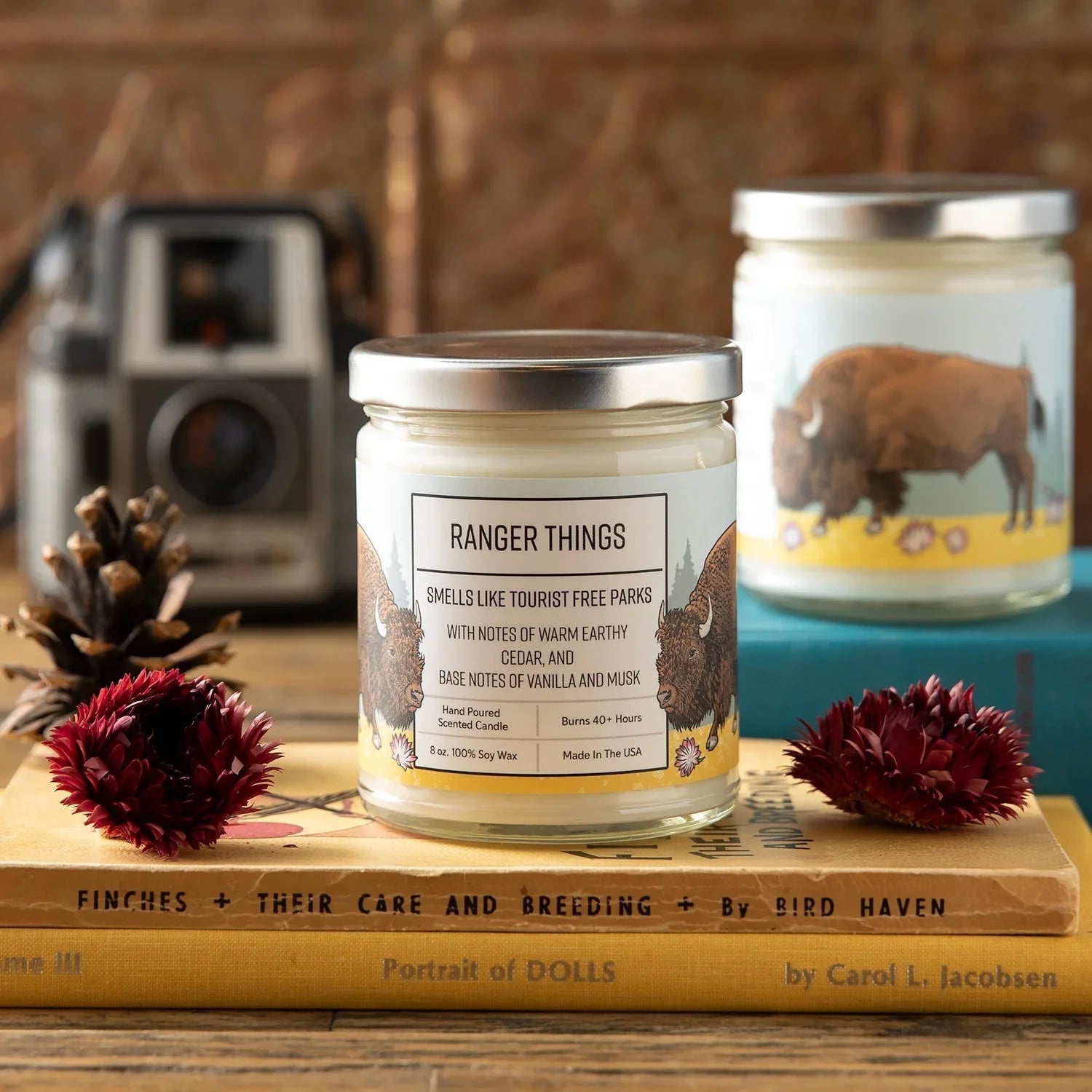 Sleepin' Around & Ranger Things Scented Candles for Home - 100Soy Wax, 40+ Hour Burn Time - Soy Candles - Two Little Fruits - Two Little Fruits