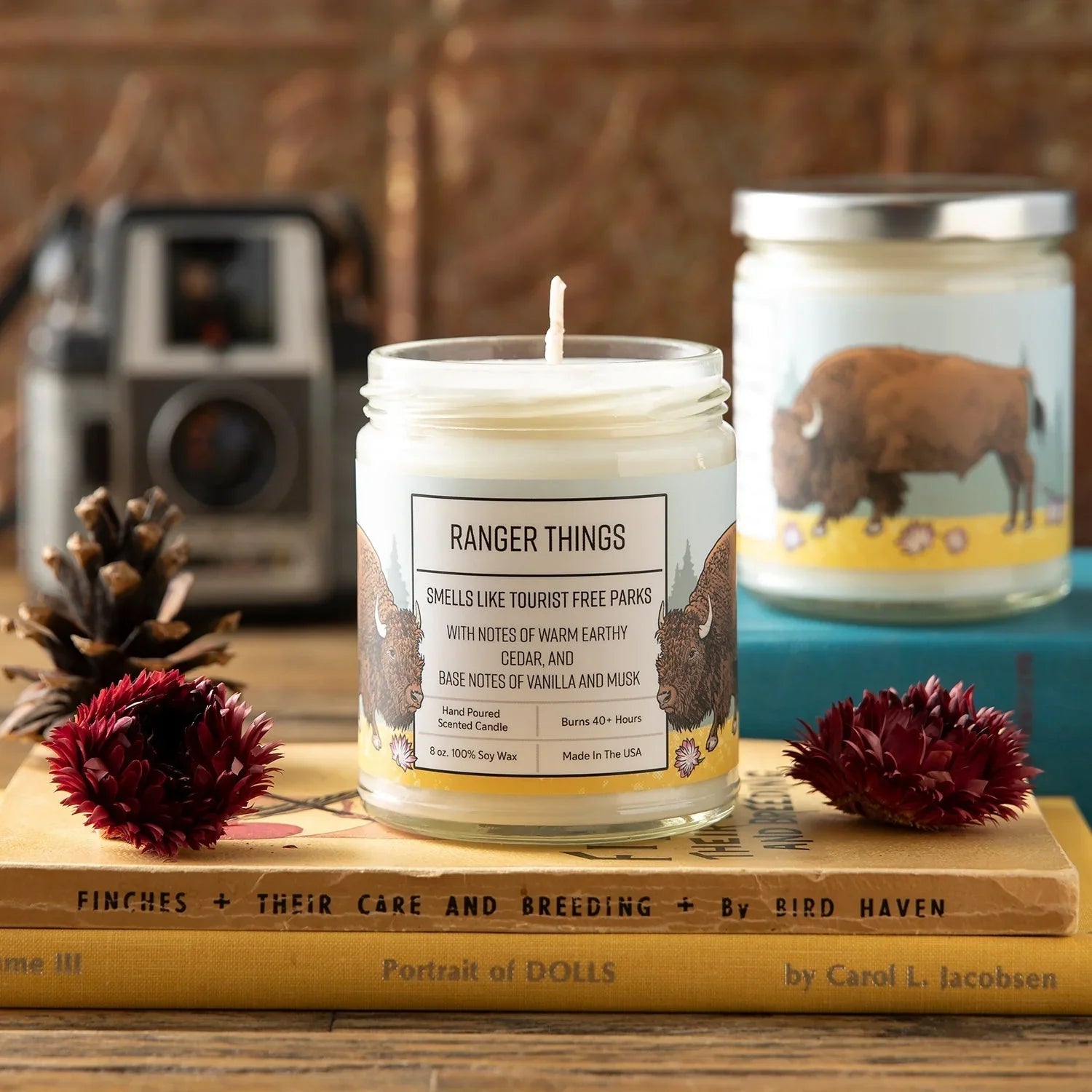 Sleepin' Around & Ranger Things Scented Candles for Home - 100Soy Wax, 40+ Hour Burn Time - Soy Candles - Two Little Fruits - Two Little Fruits