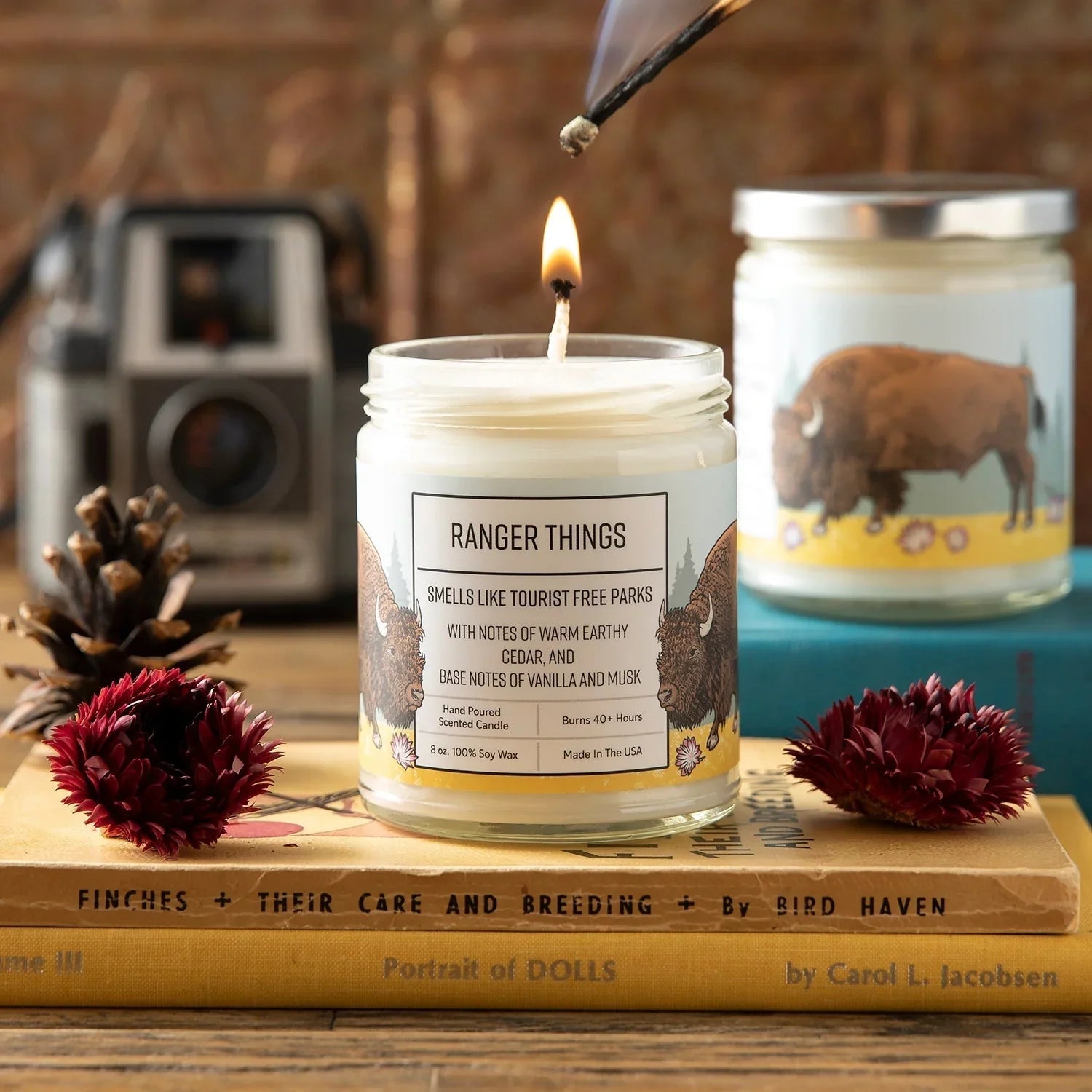 Sleepin' Around & Ranger Things Scented Candles for Home - 100Soy Wax, 40+ Hour Burn Time - Soy Candles - Two Little Fruits - Two Little Fruits