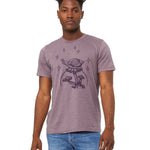 Snail Graphic Tee - Purple Cotton T-Shirt with Mushroom, Eco - Friendly Ink, Unisex, Made in USA - Tee Shirts - Two Little Fruits - Two Little Fruits