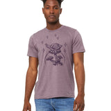 Snail Graphic Tee - Purple Cotton T-Shirt with Mushroom, Eco - Friendly Ink, Unisex, Made in USA - Tee Shirts - Two Little Fruits - Two Little Fruits
