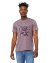 Snail Graphic Tee - Purple Cotton T-Shirt with Mushroom, Eco - Friendly Ink, Unisex, Made in USA - Tee Shirts - Two Little Fruits - Two Little Fruits