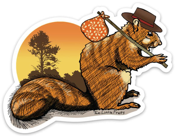 Squirrel Sticker - Sticker - Two Little Fruits - Two Little Fruits