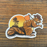 Squirrel illustrated vinyl sticker by Two Little Fruits