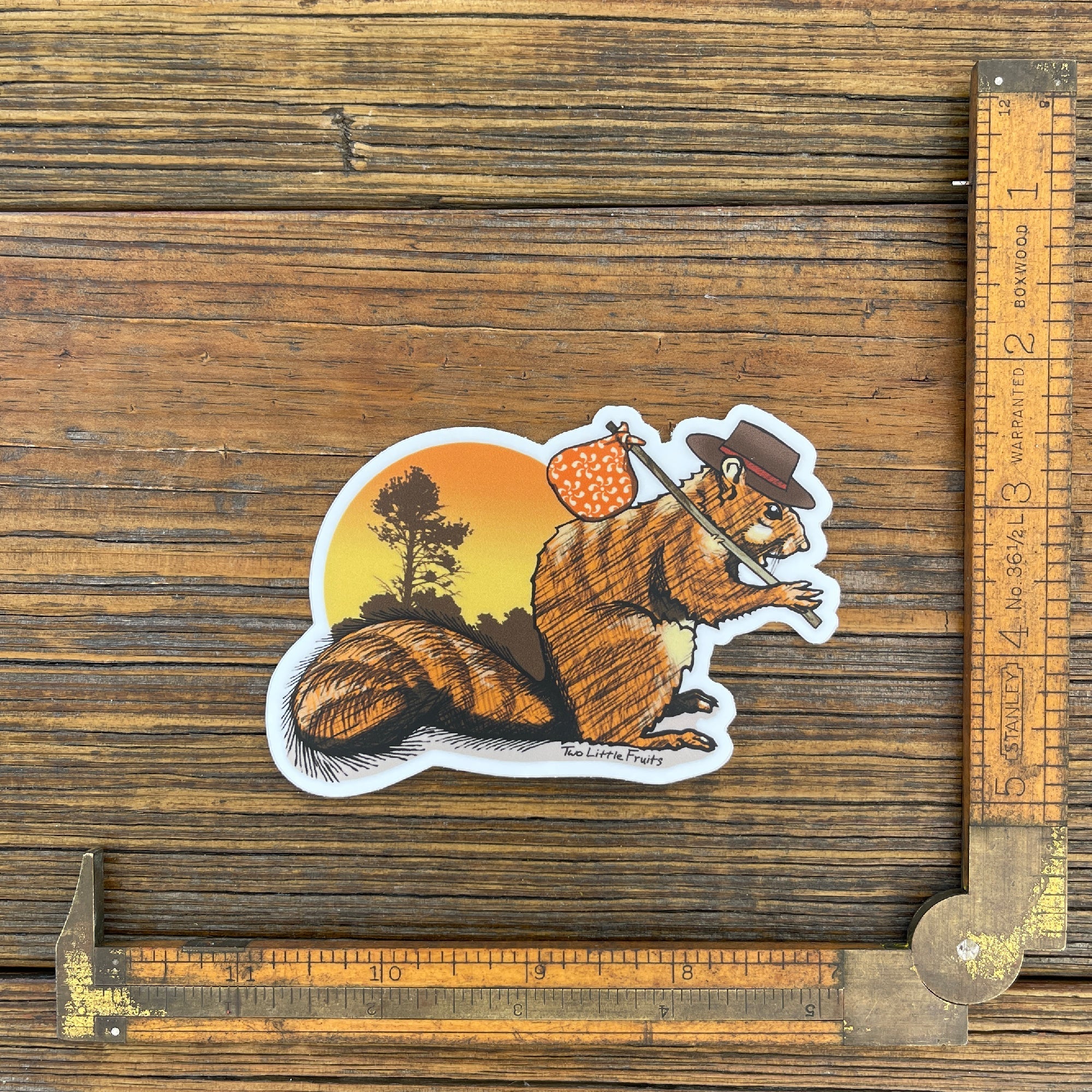 Squirrel Sticker - Sticker - Two Little Fruits - Two Little Fruits