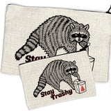 Stay Trashy Raccoon Zipper Pouch - Cute & Versatile Travel Organizer in 2 Sizes - Zipper Pouches - Two Little Fruits - Two Little Fruits