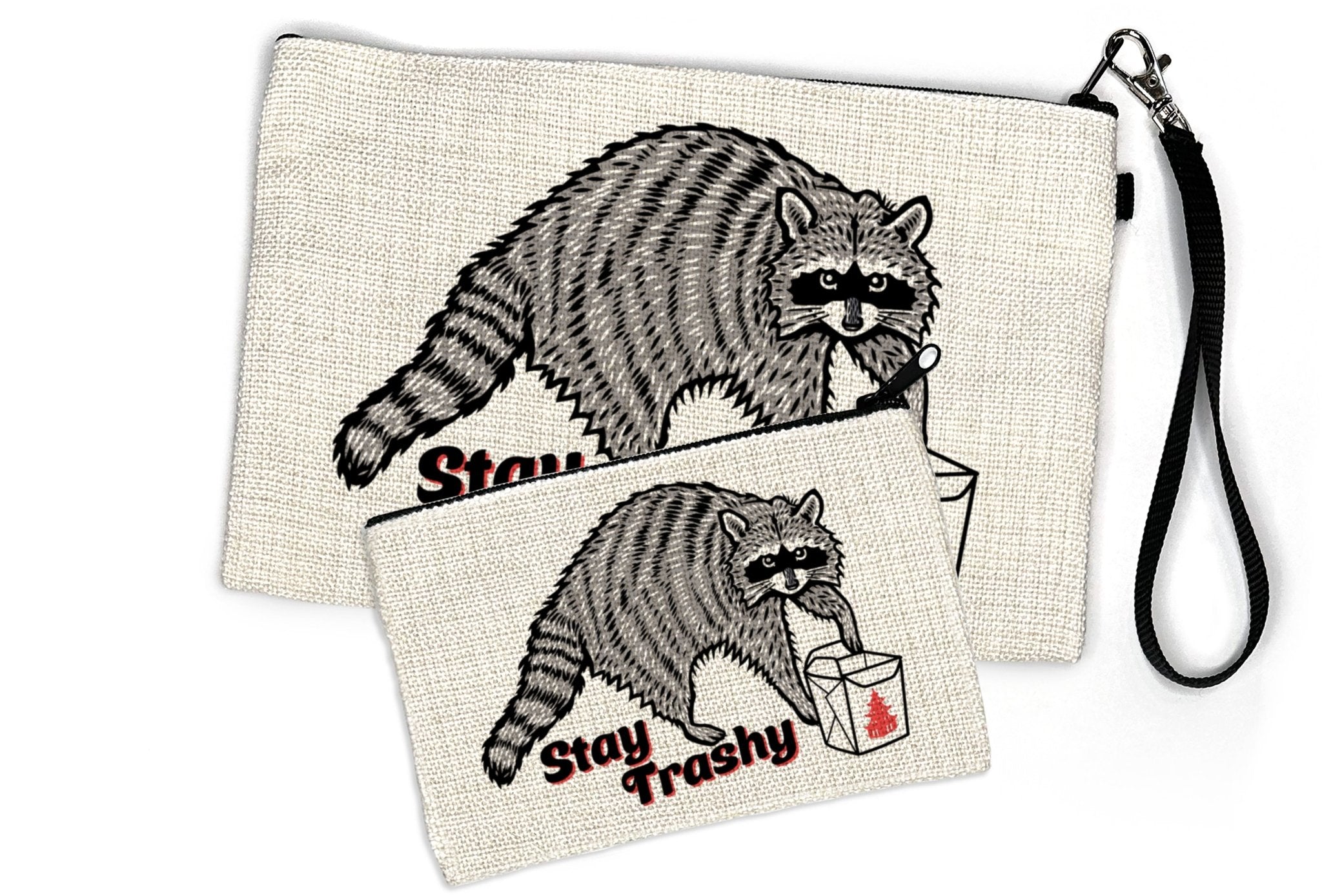 Stay Trashy Raccoon Zipper Pouch - Cute & Versatile Travel Organizer in 2 Sizes - Zipper Pouches - Two Little Fruits - Two Little Fruits