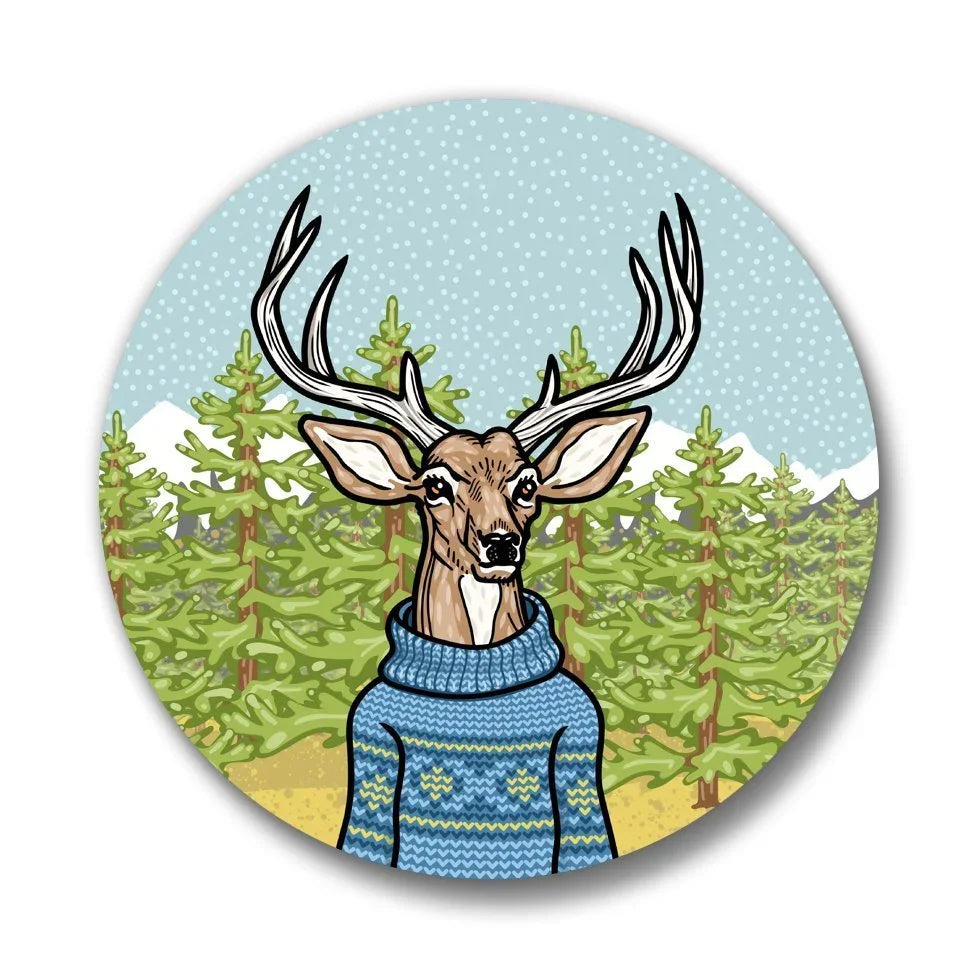 Sweater Buck illustrated magnetic bottle opener by Two Little Fruits