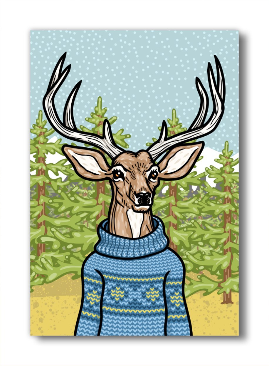 Sweater Buck Soft Touch Matte Unique Fridge Magnet Designs - 2" x 3" Art Magnet - Fridge Magnets - Two Little Fruits - Two Little Fruits