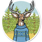 Sweater Weather Deer Sticker - Durable, Waterproof, 3.57" x 4" High - Quality Vinyl Decal - Sticker - Two Little Fruits - Two Little Fruits