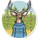 Sweater Weather Deer Sticker - Durable, Waterproof, 3.57" x 4" High - Quality Vinyl Decal - Sticker - Two Little Fruits - Two Little Fruits