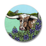 Texas Longhorn Pin - 1.25" Soft - Touch Matte Finish, Weather - Resistant, Scuff - Resistant - Button Pins - Two Little Fruits - Two Little Fruits