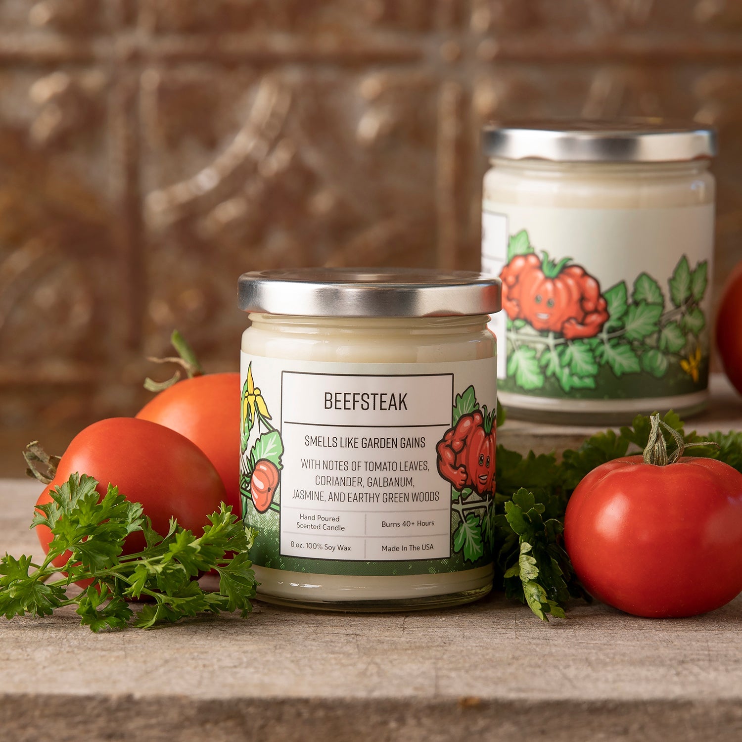 Tomato Leaf Scented Candle - Soy Candles - Two Little Fruits - Two Little Fruits
