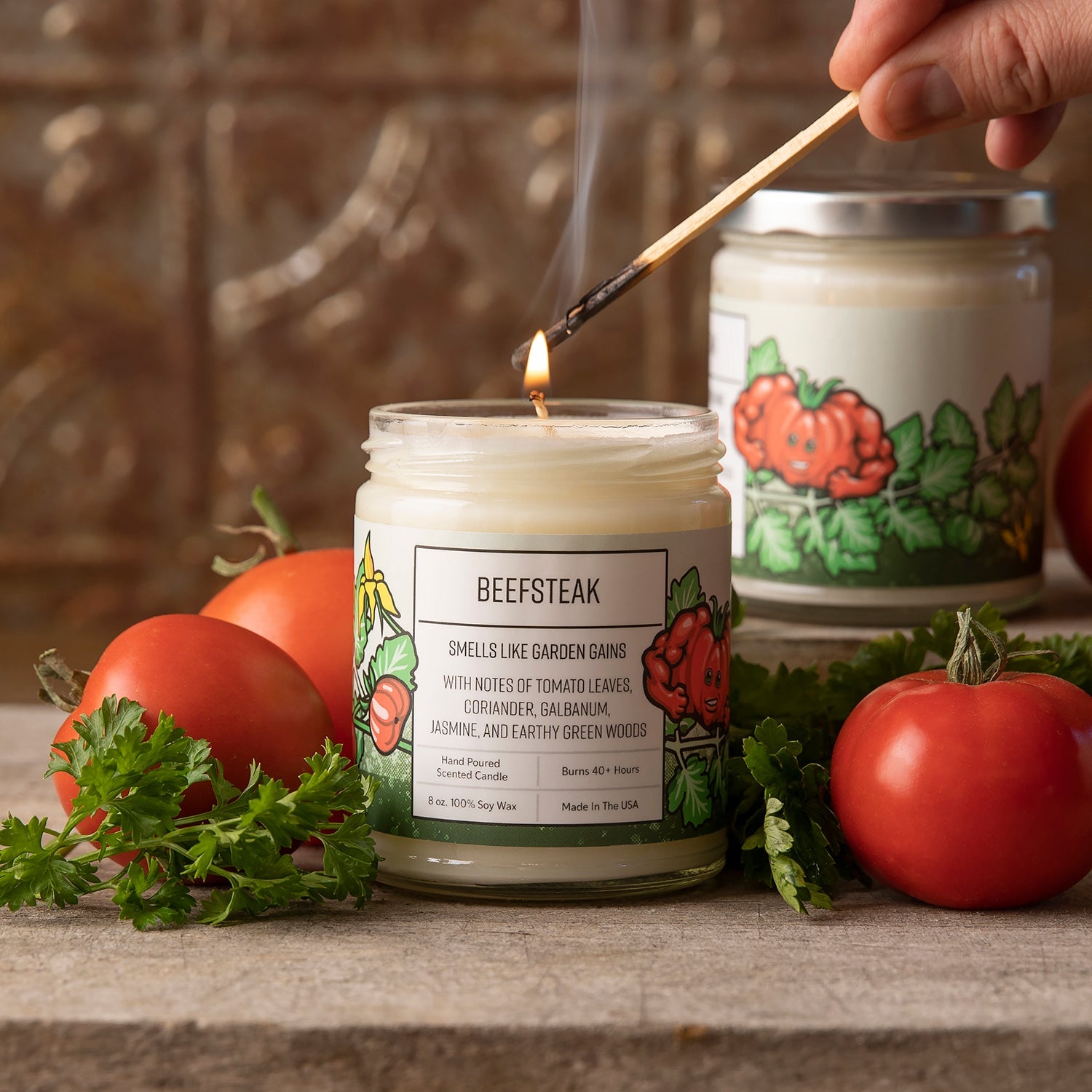 Tomato Leaf Scented Candle - Soy Candles - Two Little Fruits - Two Little Fruits