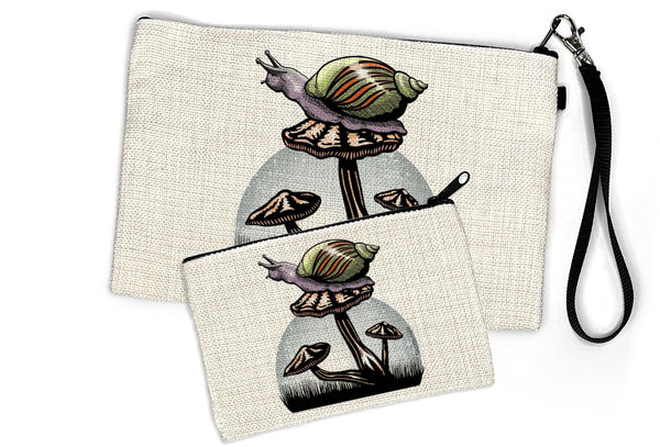 Trendy Mushroom Cosmetic Bag with Zipper - Cute & Versatile Pouch for Travel Essentials - Zipper Pouches - Two Little Fruits - Two Little Fruits