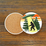 UFO Drink Coaster - Colorful Ceramic Coaster Set with Cork Backing, 4" Diameter, Fun Home Decor - Coasters - Two Little Fruits - Two Little Fruits