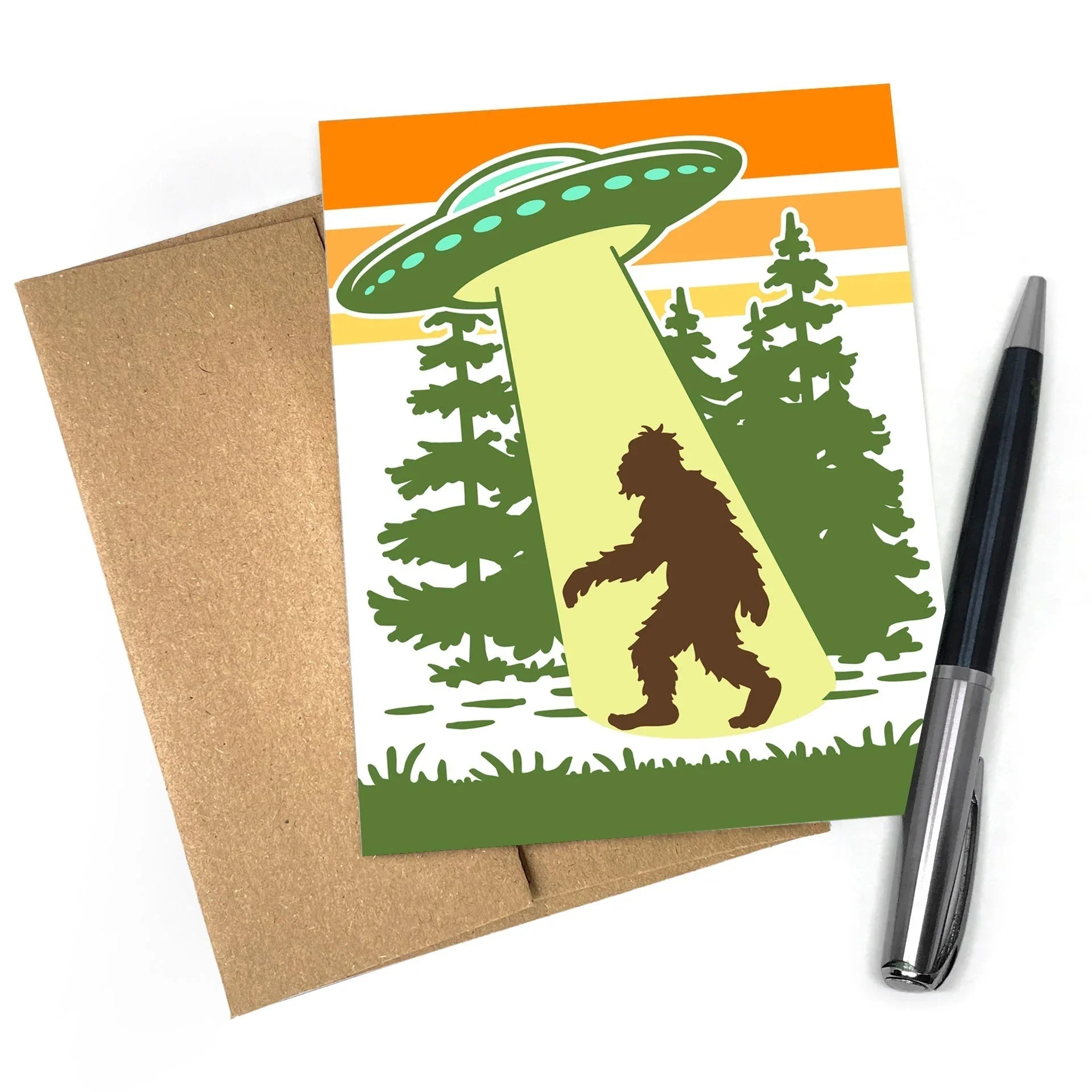 UFO illustrated greeting card by Two Little Fruits