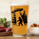 UFO Pint Glass with Sasquatch Illustration - Fun 16 Oz Beer Glass for Parties and Gifting - Pint Glass - Two Little Fruits - Two Little Fruits