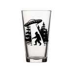 UFO Pint Glass with Sasquatch Illustration - Fun 16 Oz Beer Glass for Parties and Gifting - Pint Glass - Two Little Fruits - Two Little Fruits
