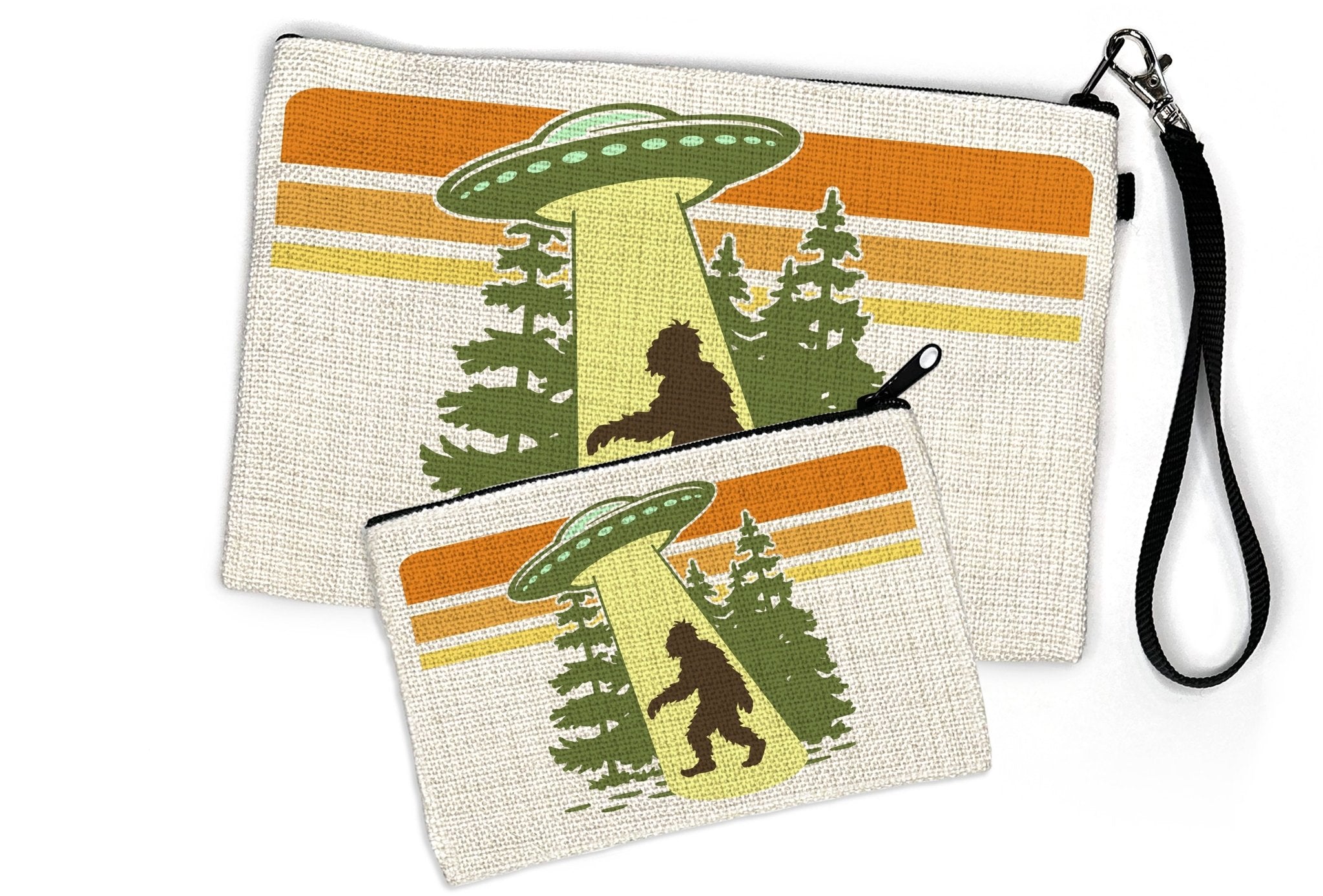 UFO Sasquatch Pouch - Adorable Zipper Pouch for Travel, Cosmetics & Organization - 2 Sizes Available - Zipper Pouches - Two Little Fruits - Two Little Fruits